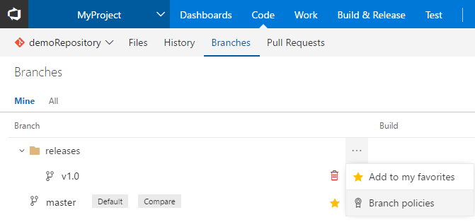 configure branch policies