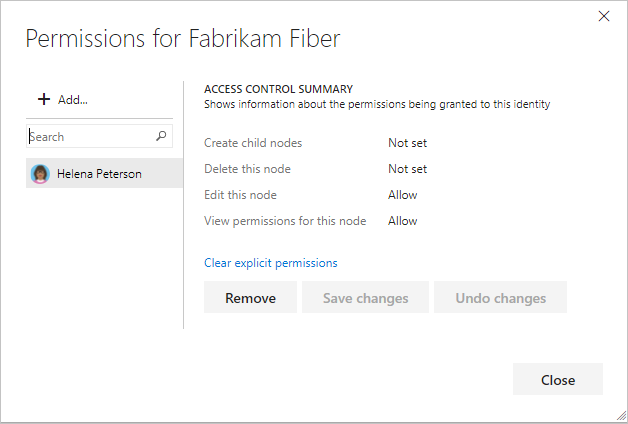 Iteration Path permissions dialog