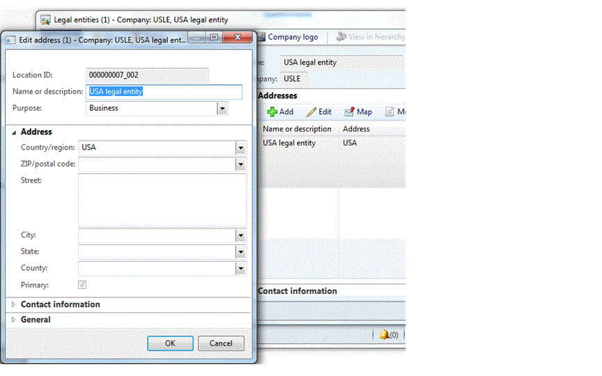 Legal entity form