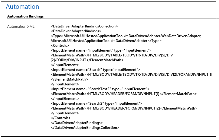 Automation bindings