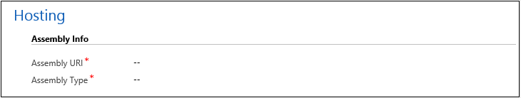 Hosted control type assembly information