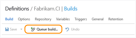 Build definition: queue build