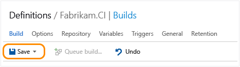 Build definition: save