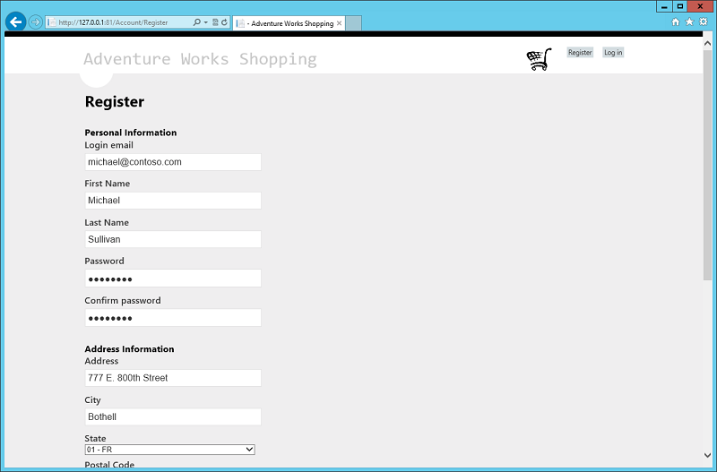 Figure 5 - Registering as a new customer