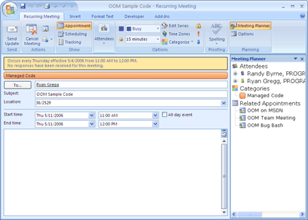 Prepare for Meeting Custom Task Pane