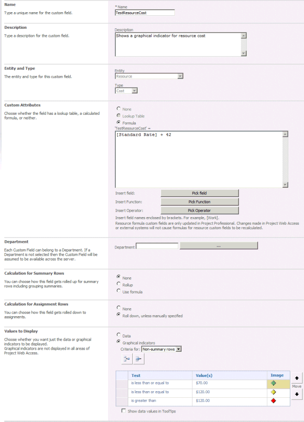 Creating custom field formulas