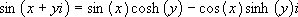 Sine of a complex number