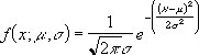 Equation for the normal density function