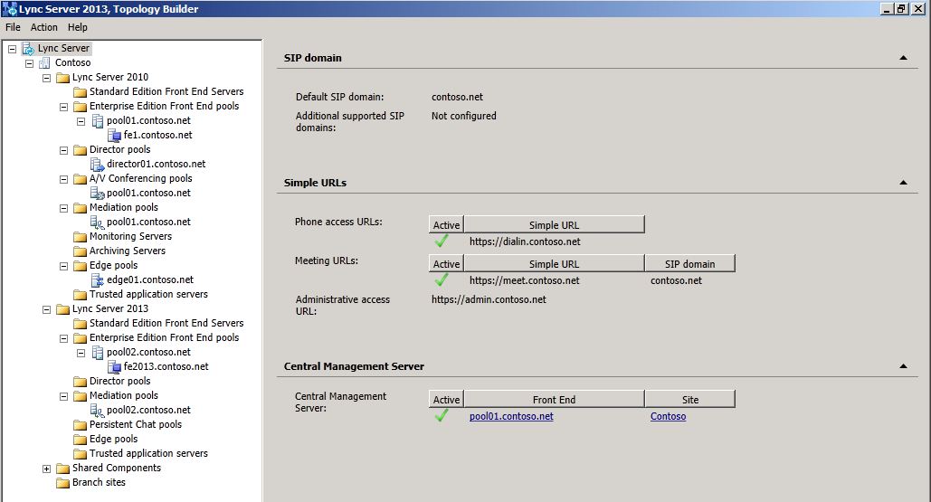 Topology Builder displaying a configured topology