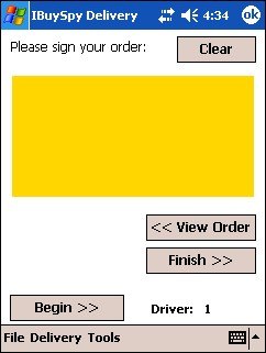 Signature control screen