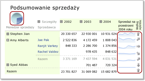 Zagnieżdżony obszar danych