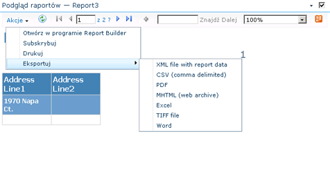 Menu Pasek narzędzi i akcje w programie SharePoint