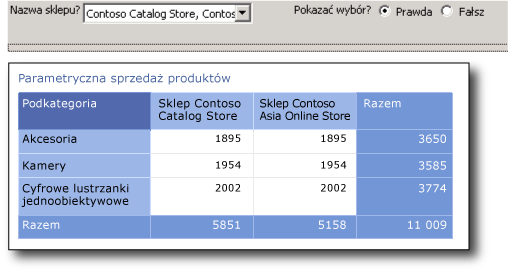 Parametryczny raport sprzedaży