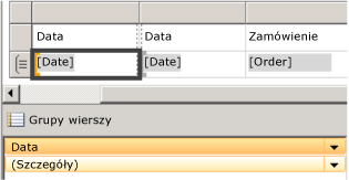 Pole danych dodane do okienka Grupy wierszy