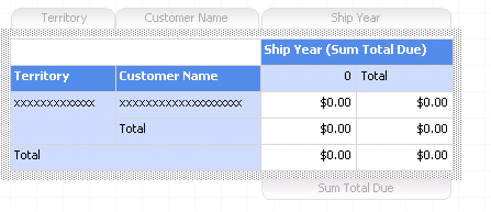 Matrix template with fields.