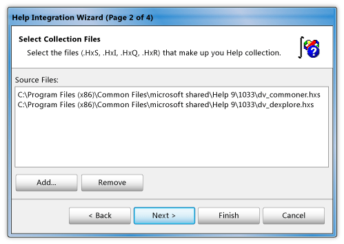 Help Integration Wizard page 2