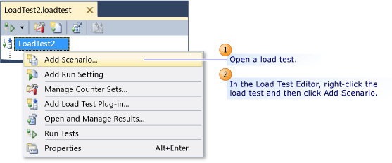 Adding a scenario to a load test