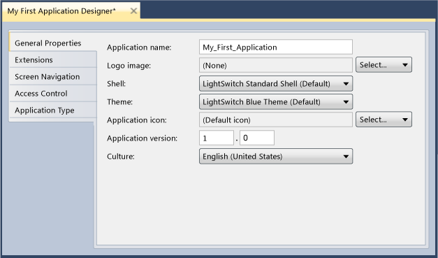 Projektant aplikacji LightSwitch