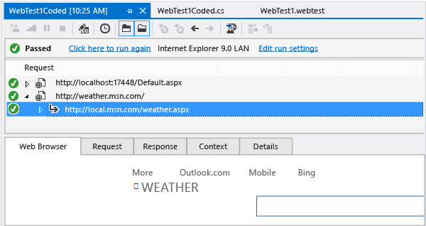 Wyniki testu wydajności sieci web kodowane