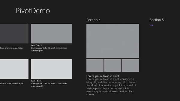 The universal pivot example showing the new Section 5.