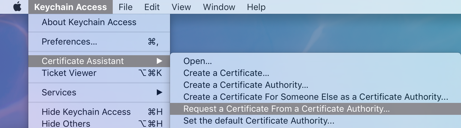 Create a CSR using keychain on a Mac