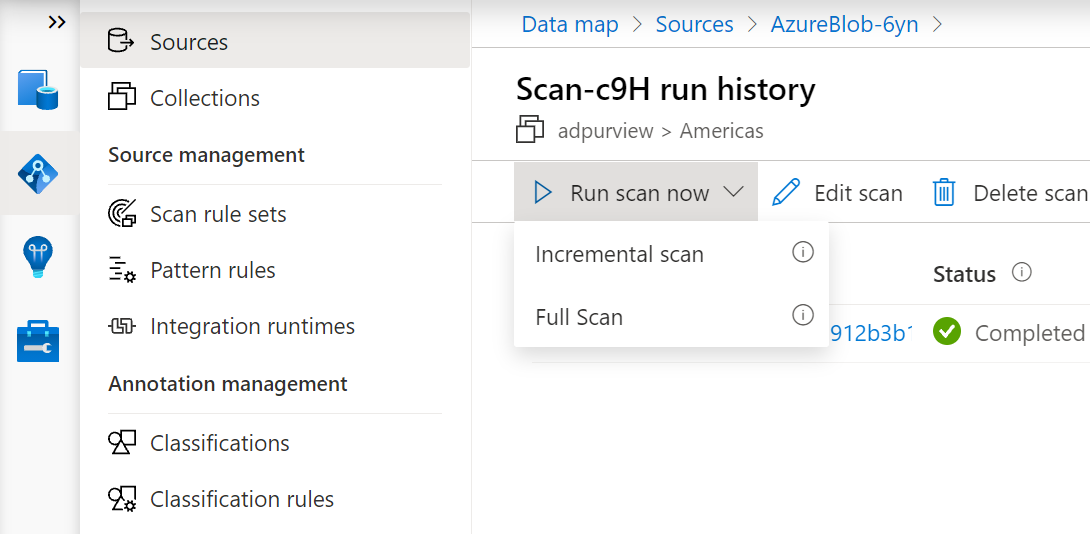 full or incremental scan