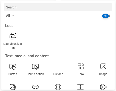 See the Data Visualization card icon in the workbench toolbox