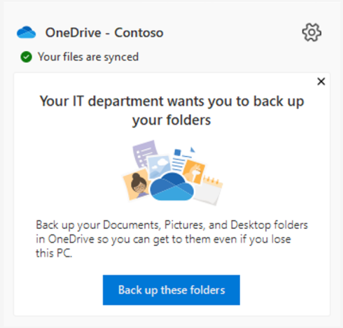 Screenshot of the notification that reminds users to protect their important folders.