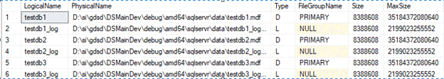 Screenshot of SSMS output to backup set from query.