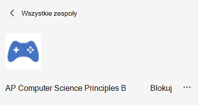 Zrzut ekranu przedstawiający awatar zespołu klas w usłudze Microsoft Teams.