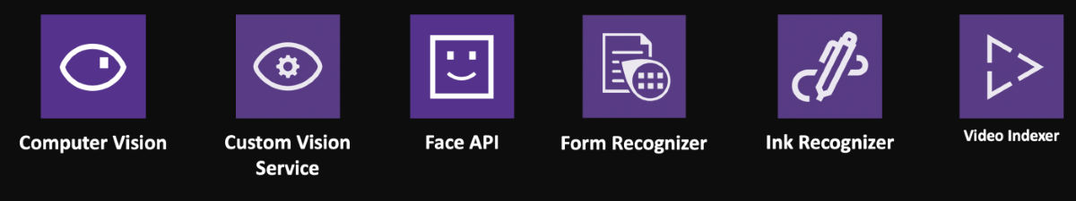 Image of an icon set showing the types of vision application programming interfaces mentioned in the narrative.