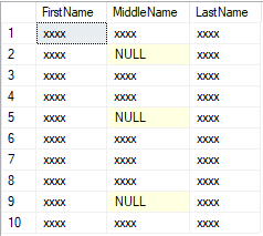 Screenshot of SQL query results with mask.