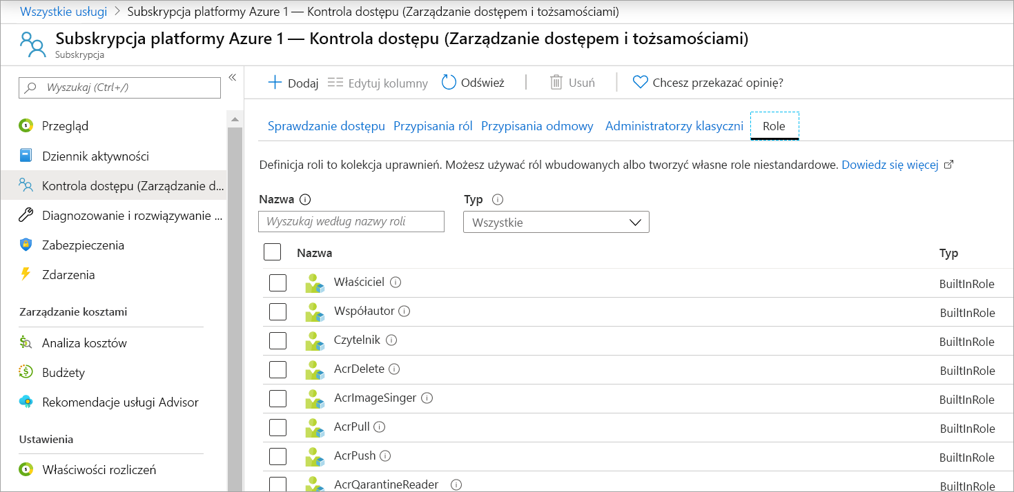 Screenshot that how to get to Access control (IAM) and Roles.