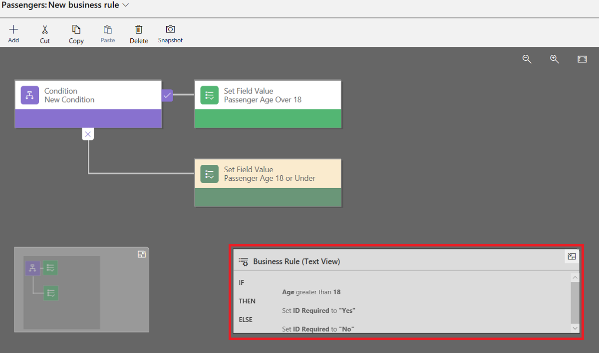 Screenshot of the Business Rule Formula Window.