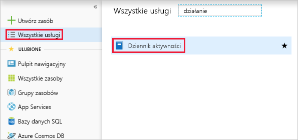 Screenshot of the Azure portal showing the location of Activity logs option.