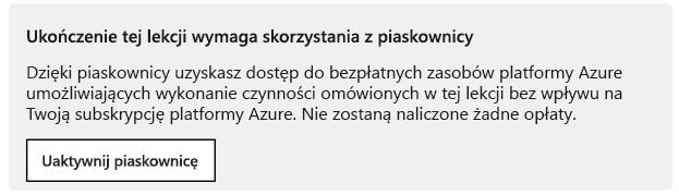 Wskaźnik aktywnej piaskownicy wyświetlany w każdym module