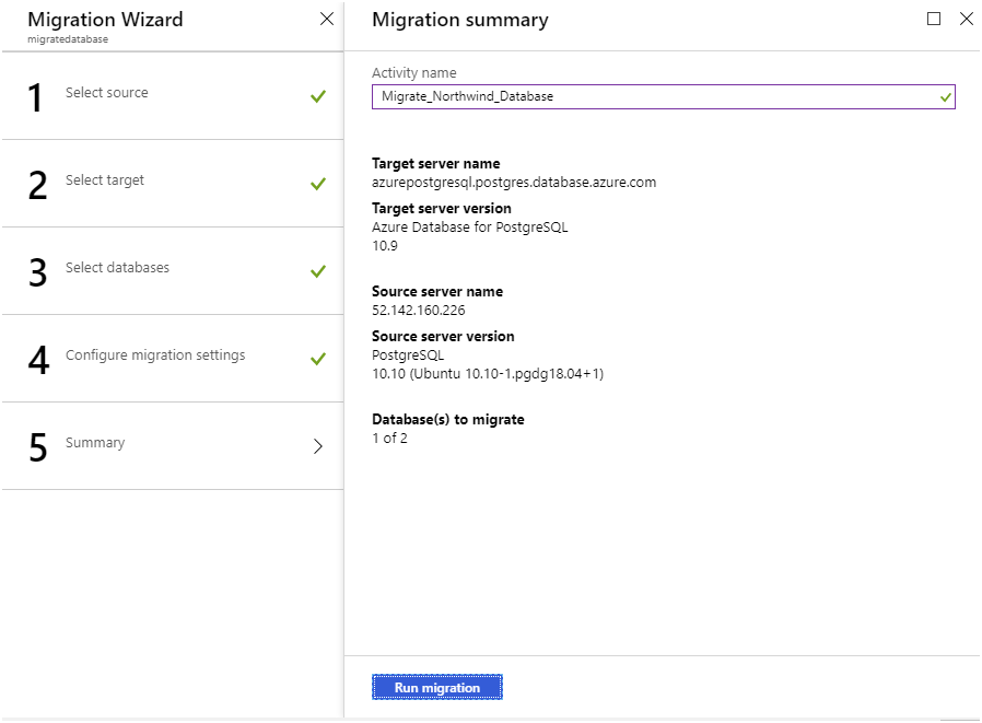 Obraz przedstawiający stronę podsumowania migracji.