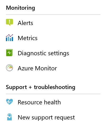 Opcje monitorowania w witrynie Azure Portal