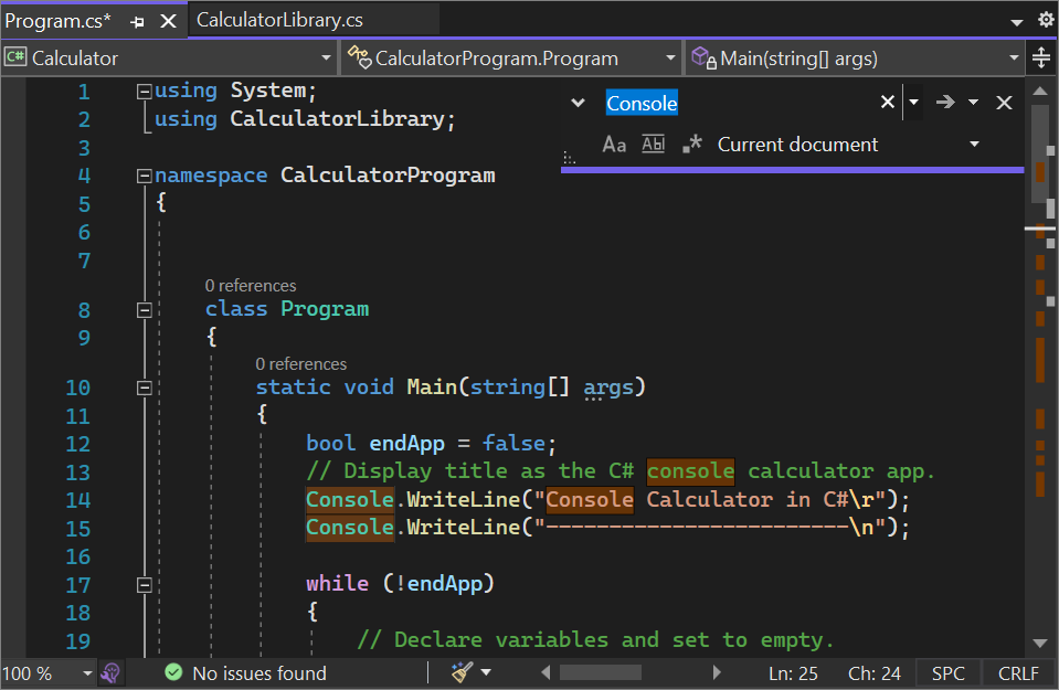 Zrzut ekranu przedstawiający okno dialogowe Znajdowanie i zastępowanie w Edytorze w programie Visual Studio 2022.