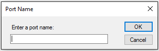enter a port name.