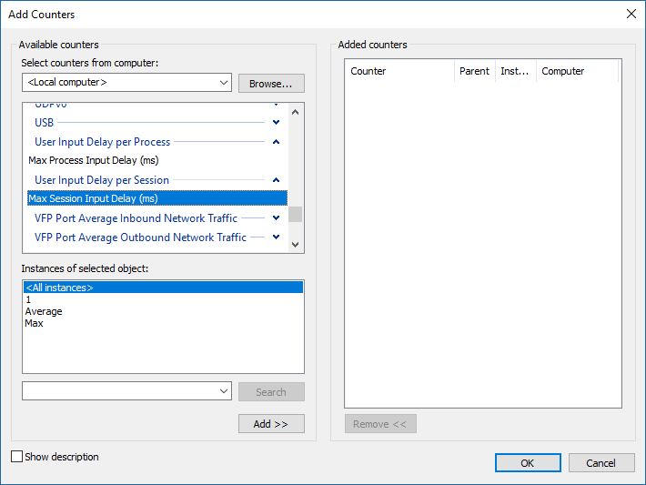 Screenshot showing how to add the User input Delay per session.