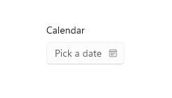 Screenshot of a populated Calendar Date Picker with a label that says Calendar.