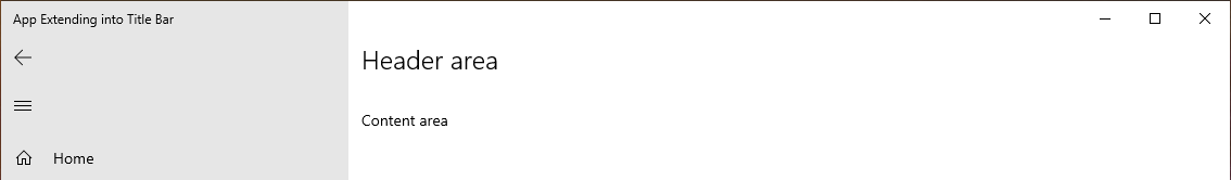 An app extending into the title bar