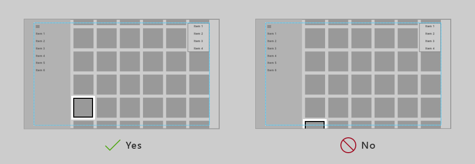 Scrolling grid focus should be kept in TV-safe area