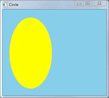 screen shot of the draw circle program