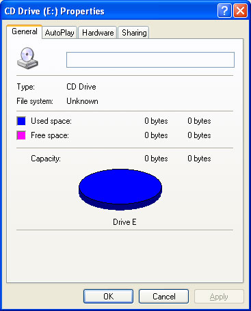 cd-rom properties property sheet