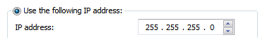 kontrolki spin adresu IP 