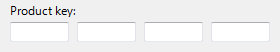 Screen shot of a Product key text box 