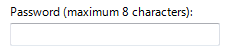 screen shot of password text box 