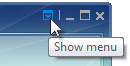 screen shot of show menu glyph with tooltip 